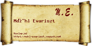Mühl Evariszt névjegykártya